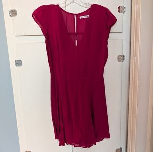 Reformation Mini Dress in Deep Berry Red